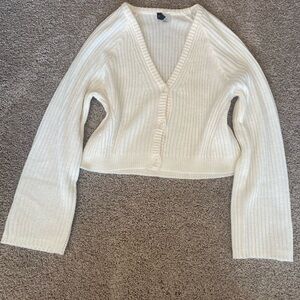 H&M Cream V-Neck Cardigan